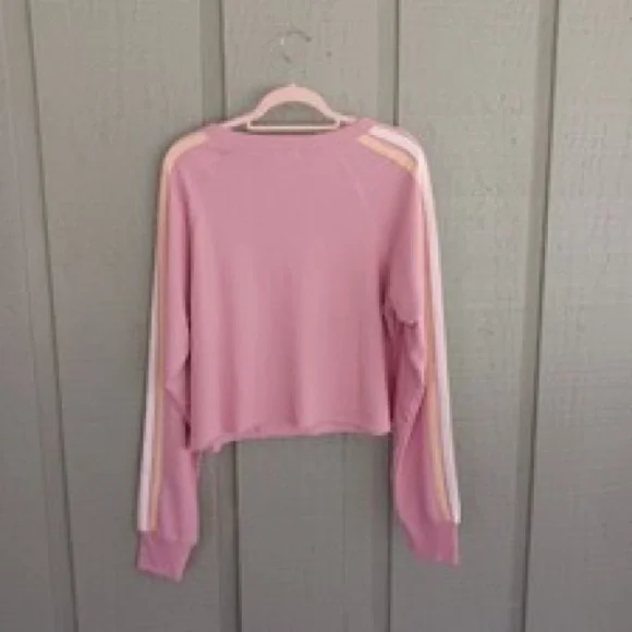 NWT Wildfox Homestead Stripes Sweatshirt Orchid Smoke Size Small Oversized - Picture 4 of 14